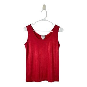 Chico's Travelers Red Shimmer Tank Top